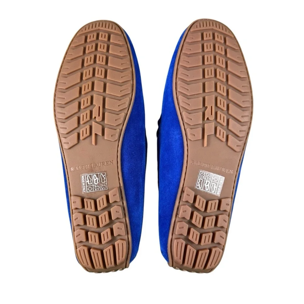 Ralph Lauren Purple Label Harold Blue Suede Loafer Mens 8D Italy New